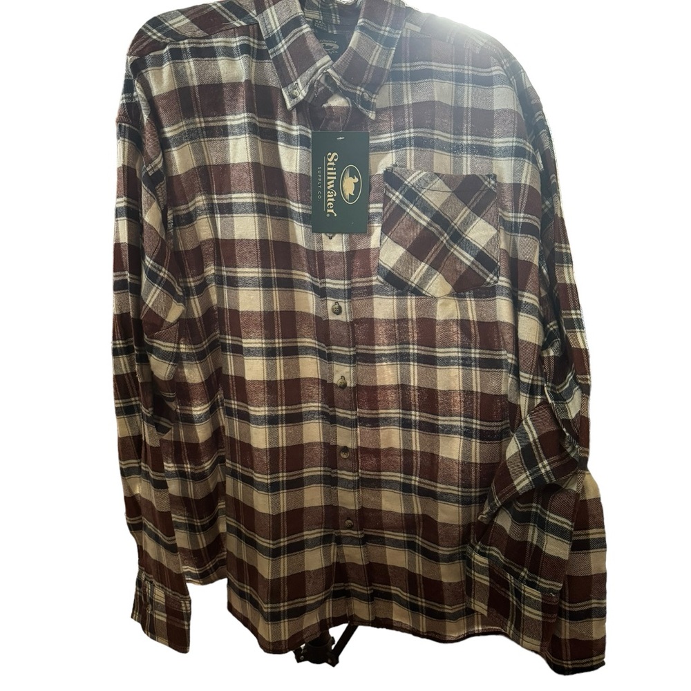Stillwater Men Flannel 2XL BURGANDY NWT